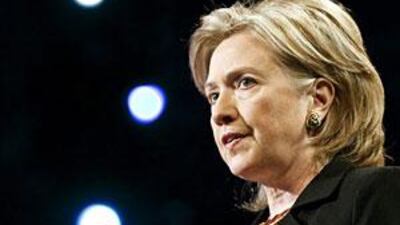 The US secretary of state Hillary Clinton speaks at the American Israel Public Affairs Committee (Aipac) conference in Washington yesterday.