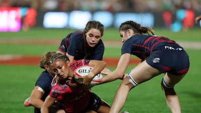 Action from the Gulf U19 Girls final between Dubai College and DESS College