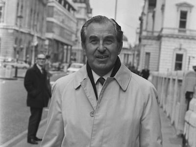 Chaim Herzog, who died in 1997, in the UK in 1974. Getty Images