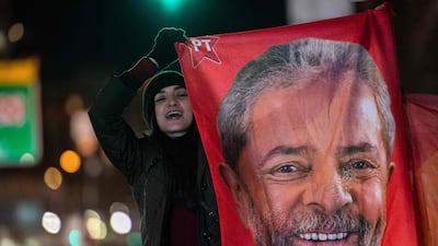Supporters of Brazil's President Luiz Inacio Lula da Silva rally in solidarity with Brazilian democracy in Boston, Massachusetts. AFP