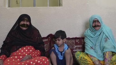 Shaikhah Al Kindi, left, and Umm Abdullah, right, are both from Fujairah. They are neighbours who have been good friends for more than 22 years. Reem Saeed / The National