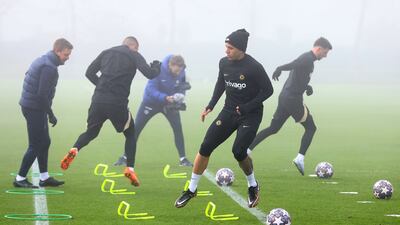 Chelsea's Enzo Fernandez during training. Reuters