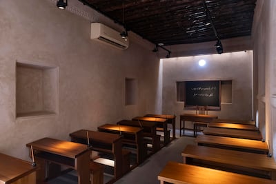 A reconstructed classroom at Al Qasimia School Museum in Sharjah. Antonie Robertson / The National