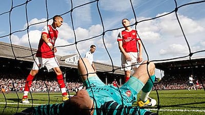 A familiar scene in the closing games of the season was Arsenal players in despair as their title challenge fell apart in meek fashion.