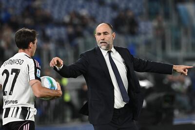 Igor Tudor during his final game as Juventus manager, which saw his team lose 1-0 at Lazio, before being sacked. AFP