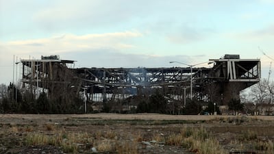 A damaged building at Tehran's Azadi Sport Complex. AFP