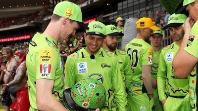 Sydney Thunder players wore 'indigenous' kits during their Big Bash League match on Saturday. Getty Images