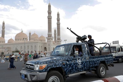 Houthi rebels protest against an international operation to safeguard Red Sea shipping, in Sanaa. EPA