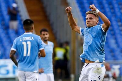 Ciro Immobile scored two goals and assisted the other in Lazio's comeback draw against Atalanta. EPA