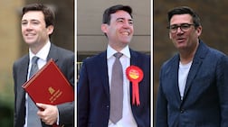Andy Burnham in 2007, 2017, and 2026. Getty Images