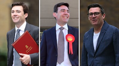 Andy Burnham in 2007, 2017, and 2026. Getty Images