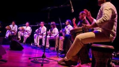 The Egyptian group Eskenderella perform at The Arab Revolutions: What You Need to Know at the Southbank Centre, London. Dave Stelfox for The National