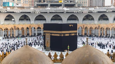 Pilgrims perform Umrah at the Grand Mosque in Makkah on Monday as Muslims mark the final 10 days of Ramadan. SPA