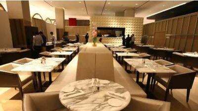The plush interior of VOGUE Cafe in The Dubai Mall. Pawan Singh / The National