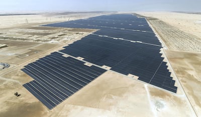 Noor Abu Dhabi, the 1.1 gigwatt solar power project in Sweihan. Wam