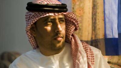 Adel al Harbi in his apartment.