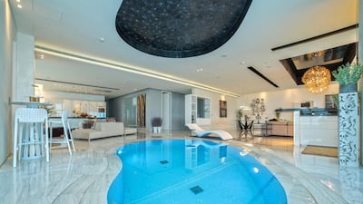 The apartment is located in Elite Residence tower in Dubai Marina, and is spread over 6,200sq ft. Courtesy Allsopp and Allsopp