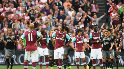 West Ham players look dejected during their Premier League defeat to Southampton. Mike Hewitt / Getty Images