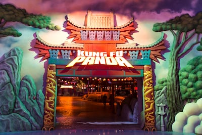 Entrance to the Kung Fu Panda attraction at Motiongate Dubai. Hala Khalaf / The National