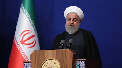 A handout photo made available by the Iranian Presidential Office shows, Iranian President Hassan Rouhani speaks during a ceremony in Tehran, Iran, 23 May 2019. EPA