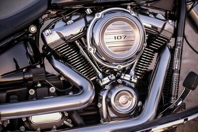 The redesigned Milwaukee-Eight 107 engine. Antonie Robertson / The National