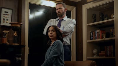 ANIMALS. (L to R) Kerry Washington as Abigail and Ben Affleck as Mark in Animals. Cr. Warrick Page/Netflix © 2026.