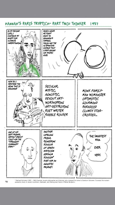 A comic from The Three Escapes of Hannah Arendt: A Tyranny of Truth by Ken Krimstein. Courtesy Ken Krimstein