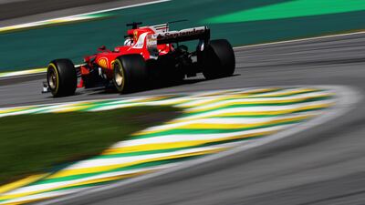 Sebastian Vettel driving the Scuderia Ferrari SF70H on track during the Formula One Grand Prix of Brazil at Autodromo Jose Carlos Pace. Mark Thompson/Getty Images