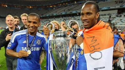 Didier Drogba, right, with Florent Malouda, was Chelsea's hero in their Champions League win.