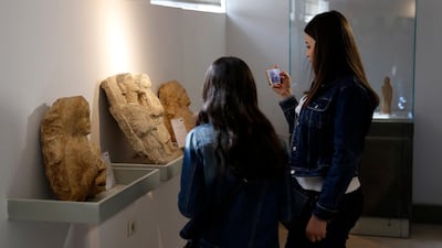 People take pictures during the inauguration ceremony for the reopening of the National Museum in Damascus, Syria, 28 October 2018. Photo / EPA