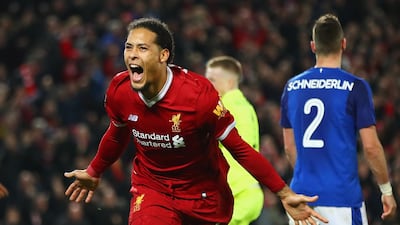 Virgil van Dijk made an immediate impact at Liverpool, scoring the winning goal in the FA Cup third round against rivals Everton. Clive Brunskill / Getty Images