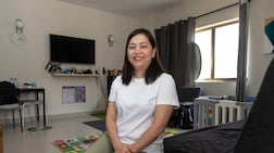 Big Ticket winner Anna Gayongan at her home in Deira, Dubai. Antonie Robertson / The National