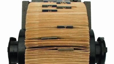 Marlon Brando's Rolodex has an estimated value of Dh91,825. Courtesy Nate D Sanders Auctions