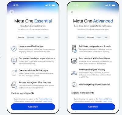 Meta One is the latest iteration of the company's higher tier subscription offerings promising more services