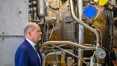 Olaf Scholz said a turbine at the heart of the energy dispute was ready to go back into service. AFP