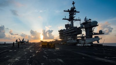 The aircraft carrier USS Carl Vinson (CVN 70) as it transits the South China Sea. US Navy / EPA