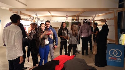 At #EndSmallTalk at The Space, in Abu Dhabi's twofour54, people engage in thoughtful conversations with strangers. Satish Kumar / The National