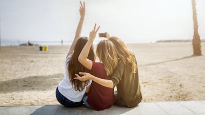 Three friends in Barcelona