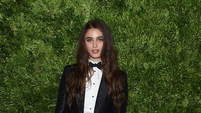 Taylor Hill in Ralph Lauren at the CFDA / Vogue Fashion Fund 2019 Awards at Cipriani South Street on November 04, 2019 in New York City. AFP