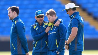 Steve Smith, centre, will miss the third Ashes Test at Headingley after suffering concussion at Lord's. Press Association