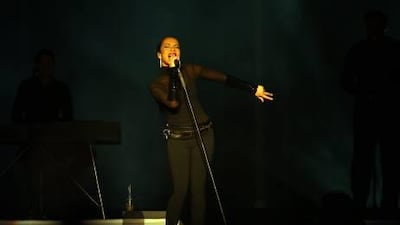 Sade performing at Yas Arena in Abu Dhabi on Friday.