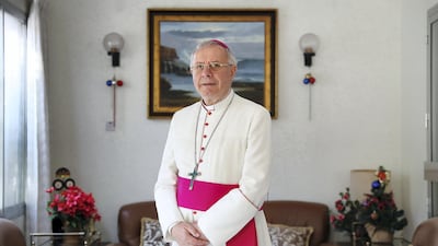 Bishop Paul Hinder , Catholic Bishop for Southern Arabia, worked to secure the release of a priest held hostage in Yemen. Pawan Singh / The National