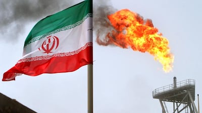 Gas flares from an oil production platform at the Soroush oilfields in Iran. Iranian crude exports are sharply down from 2.52 million bpd in 2017. Reuters