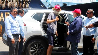 Mr Shaddock, 54, went adrift with his dog Bella for three months. Reuters