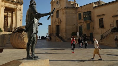 File photo: A statue of Jean Parisot de Valette, Grand Master of the Order of the Knights of Malta, stands on March 30, 2017 in Valletta, Malta. Today Malta remains a crossroads of cultures and is a popular tourist destination. Getty Images