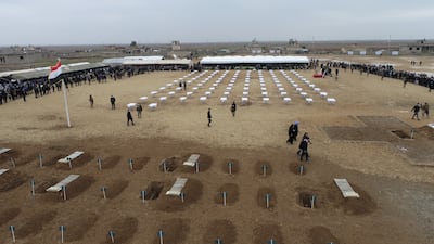 Reburial service for victims of the Yazidi genocide. All photos: Nadia's Initiative