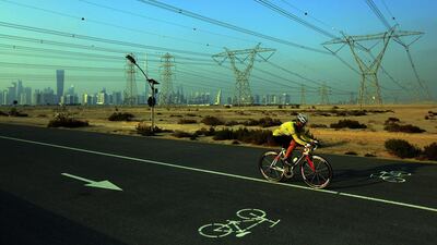 The accident in which a triathlete was hit by a car on Saturday while cycling in Abu Dhabi has sparked outrage among UAE residents. Triathlete Roy Nasr died in a similar accident in Dubai in September. Satish Kumar / The National