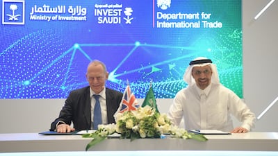 Saudi Arabia's Minister of Investment Khalid Al Falih hosted a green finance roundtable at the Future Investment Initiative Summit in partnership with UK Minister for Investment Lord Gerry Grimstone. Photo: Ministry of Investment, Saudi Arabia