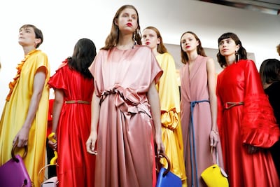 Models showcase Roksanda's designs during London Fashion Week in September. Tristan Fewings/BFC/Getty Images for The British Fashion Council