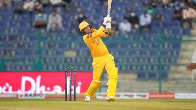 Danny Briggs hit a last ball six to guide Team Abu Dhabi to victory against Deccan Gladiators. Photo: Abu Dhabi T10